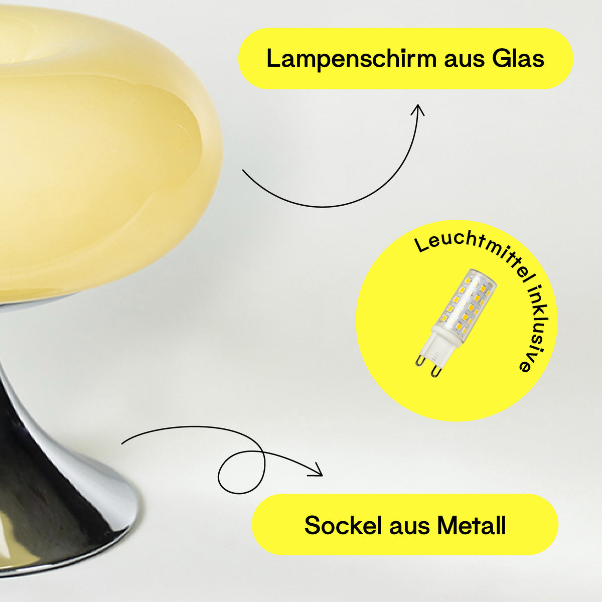 Donut Lampe Gelb